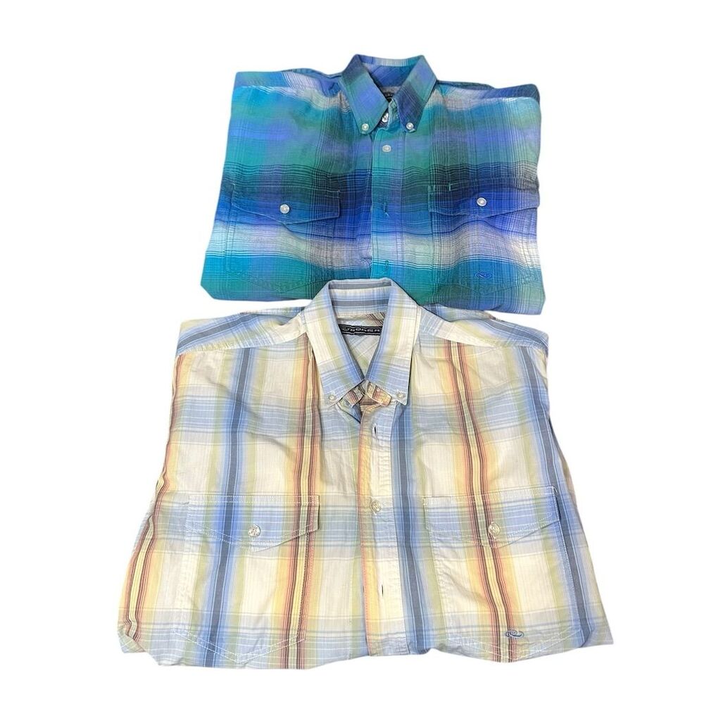 Roper Men's Plaid Short‎ Sleeve Button-Up Shirt Bundle Size S Multicolor